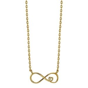 LA ROCKS Yellow Gold Plated Sterling Silver Infinity & Heart Pendant Necklace